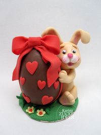 schokoladenei zum valentinstag mit hase